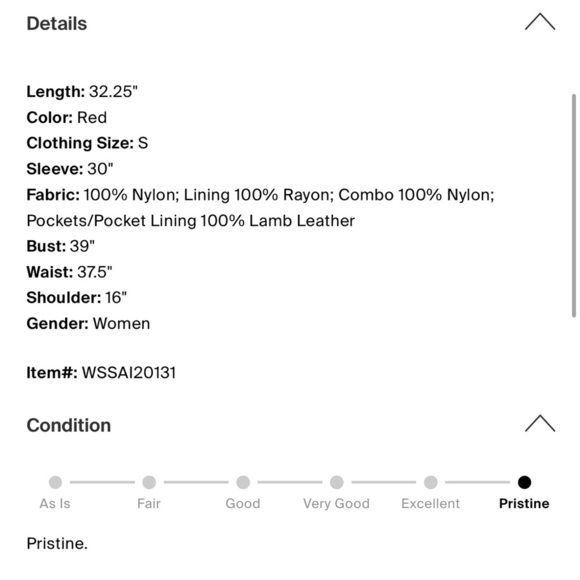 Samantha Sipos Red Leather Trim Coat Small NWT Stand Collar Zip Pockets Luxe - Picture 6 of 7